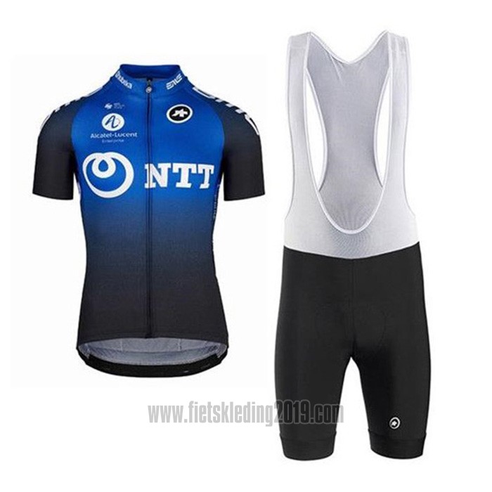 2020 Fietskleding Ntt Pro Cycling Blauw Zwart Korte Mouwen en Koersbroek